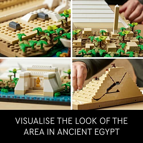Lego model depicting scenes from ancient Egypt.