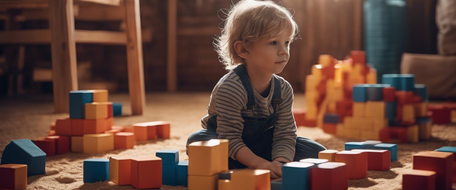 Child playing with building blocks
