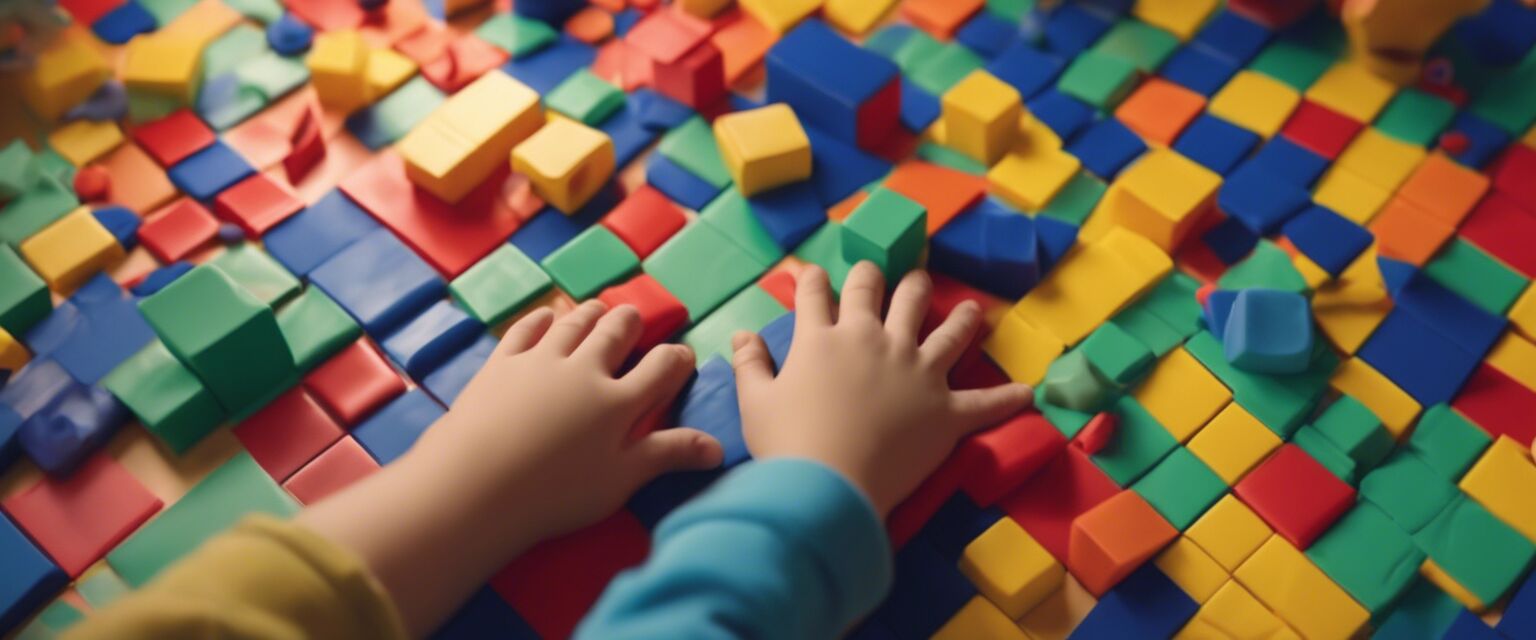 Children building with colorful blocks