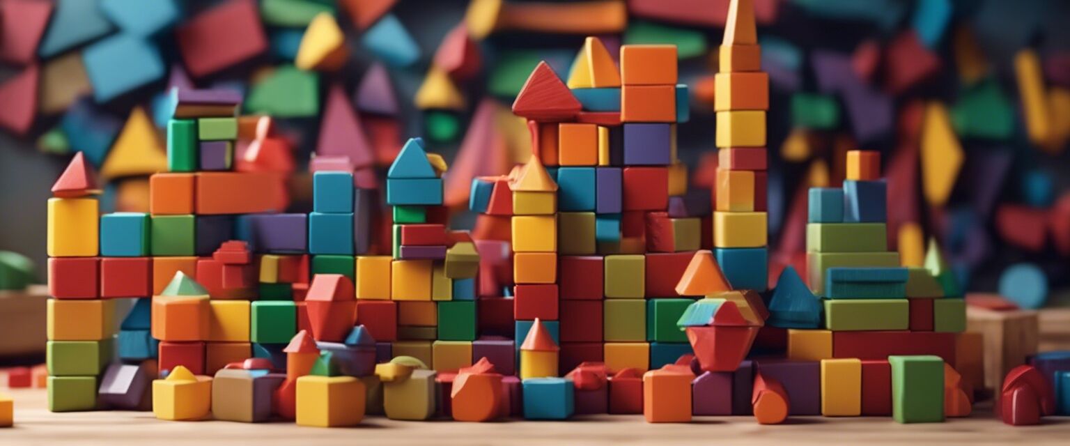 Educational building blocks on display
