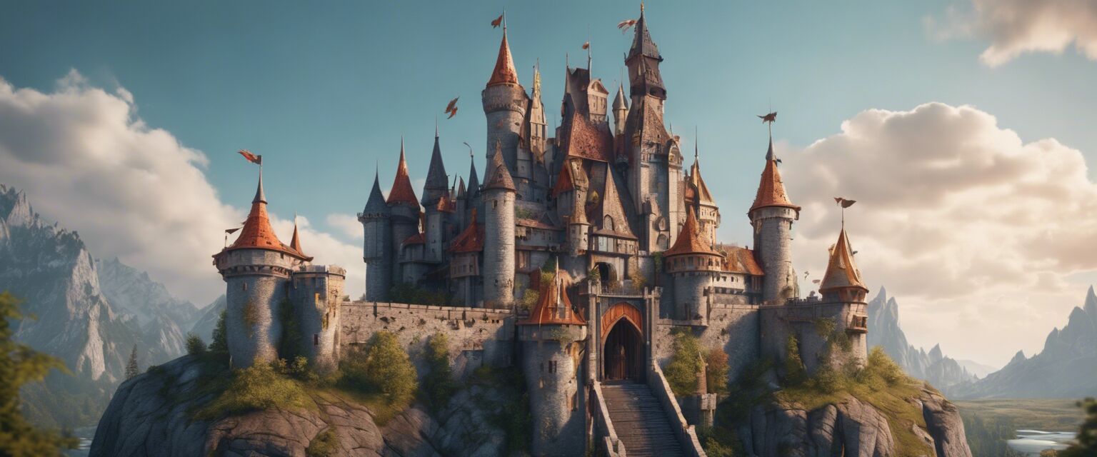 Fantasy castle built with blocks
