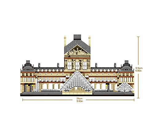 Lego model of the Louvre with dimensions