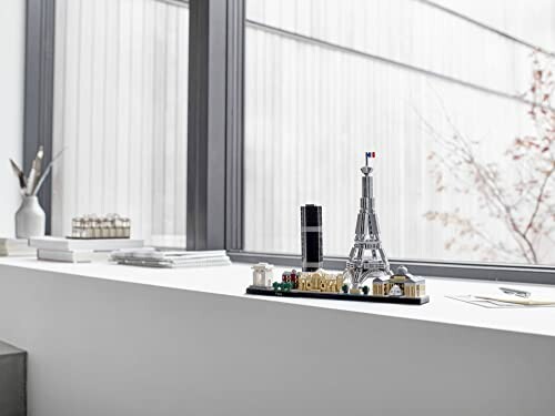LEGO Paris skyline set with Eiffel Tower on windowsill