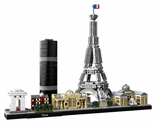 LEGO model of Paris skyline featuring Eiffel Tower and other landmarks