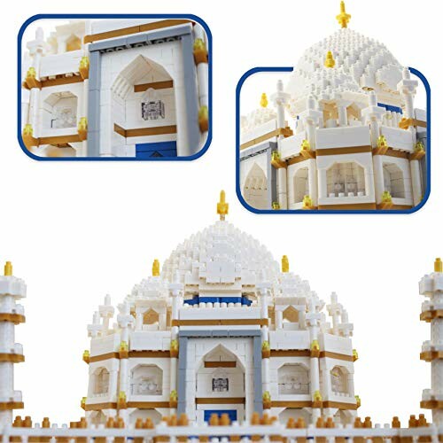 Lego model of the Taj Mahal with detailed close-ups.
