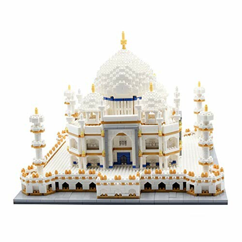Miniature model of the Taj Mahal made from building blocks.